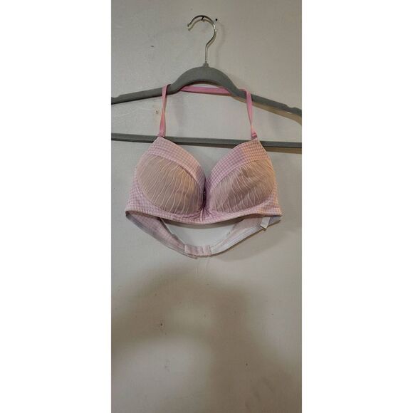 Pink/white checkard bra/swim top - Picture 1 of 6
